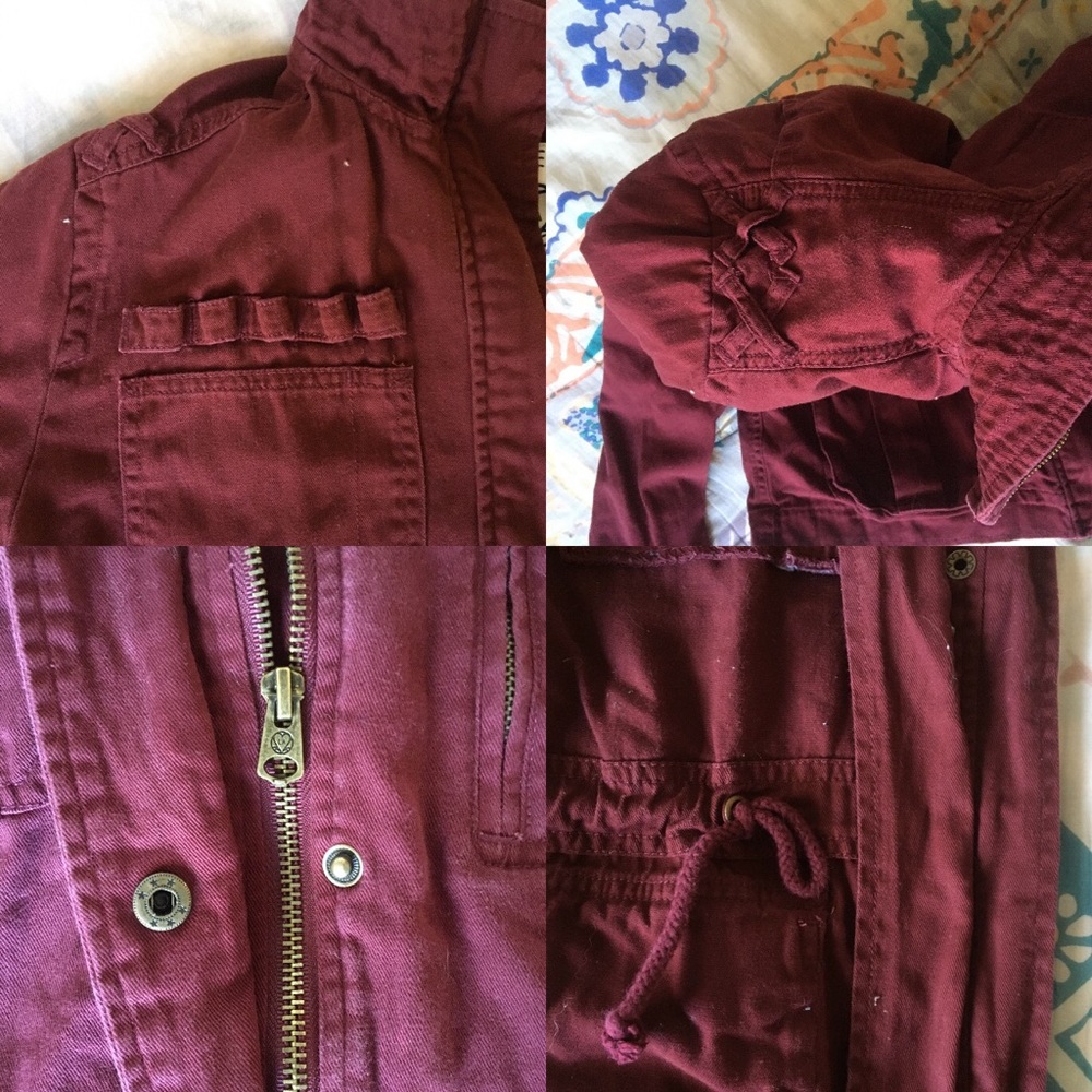 Maroon Cargo Jacket🍓 - Picture 5 of 8